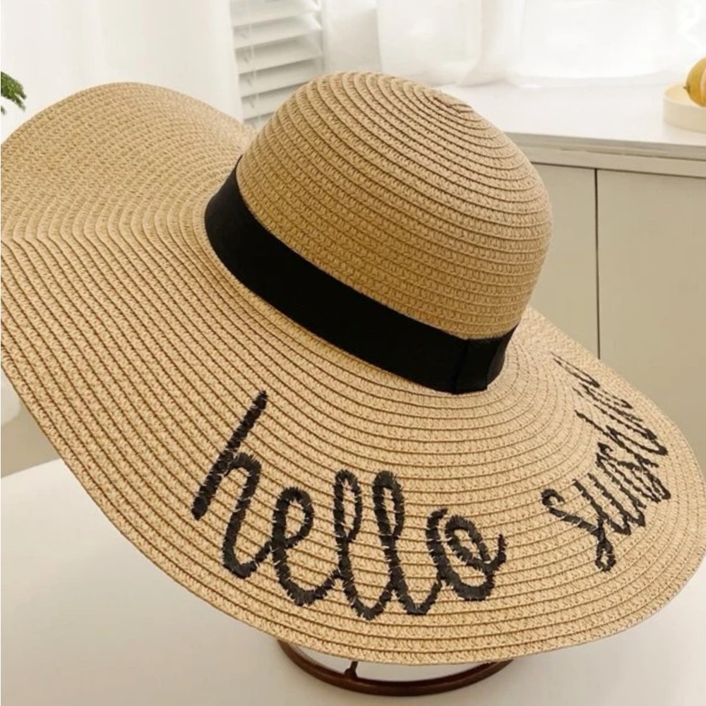 Brand New! Just Arrived! Straw ( Hello Sunshine Hat). Beautiful for any occasion